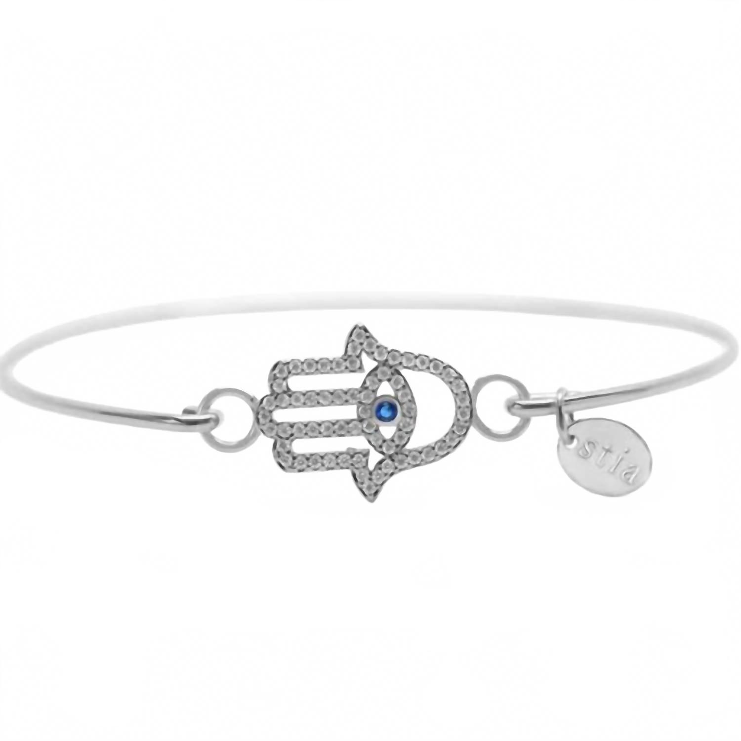 New Stia Women's Pave Icon Hamsa Eye Bracelets In Silver
